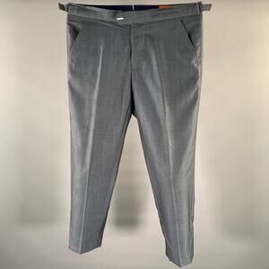 MEOLA BELLUCCI Napoli Size 36 Grey Heather Wool Blend Flat Front Dress Pants
